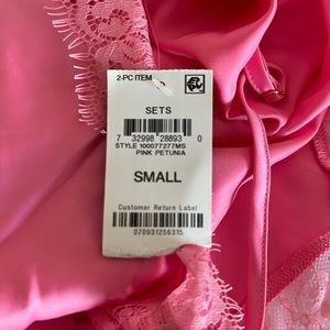 Women’s small pink INC intimates 2 piece lace set